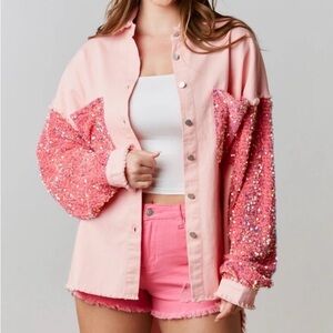 CHICME Pink Jean Jacket
